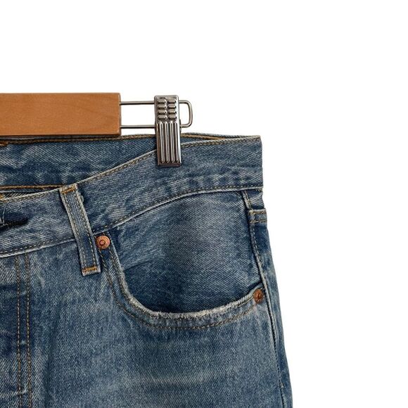 Levi's Premium 501 Ripped Distressed Button Fly Jeans Size 28 - Picture 2 of 7